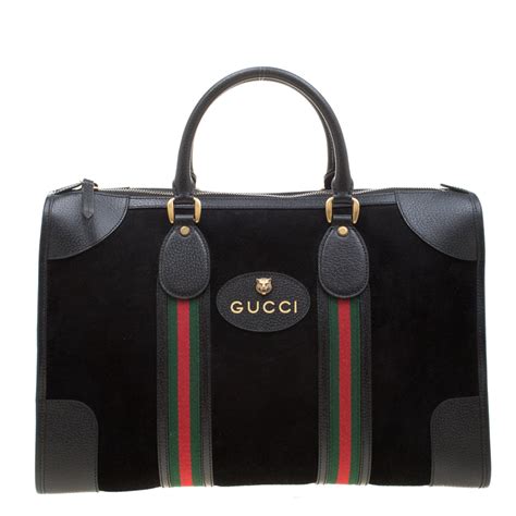 gucci bag black big|black suede Gucci bag.